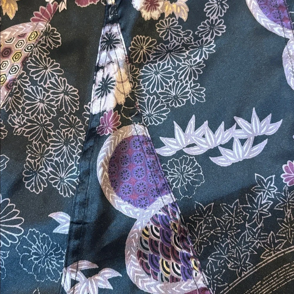 Mixit Whimsygoth Floral Asymmetrical Midi A-Line Skirt Purple Black Size 4